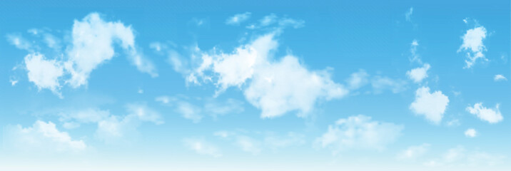 Background with clouds on blue sky. Blue Sky vector.