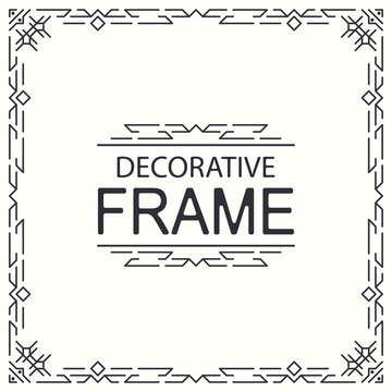 decorative vector frame geometric line style square shape for traditional event, party, menu restaurant, wedding invitation, christmas greeting card, sale banner, ethnical cafe. Arabic border. 10 eps