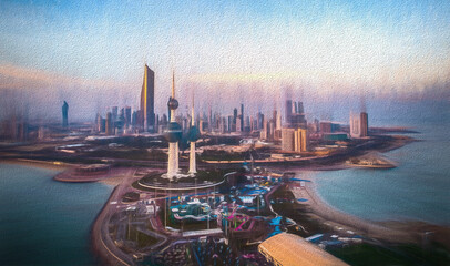 Kuwait City Aqua Park Tree Towers Drone shoot