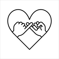 Pinky swear, or pinky promise icon. vector illustration on white background