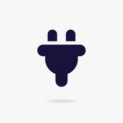 Electric vector plug icon for mobile phone, car charging station, interface symbol, electricity sign, battery sign. Uk electric plug icon. Power energy. 10 eps