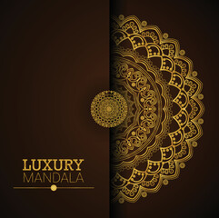 Luxury golden color abstract islamic mandala background