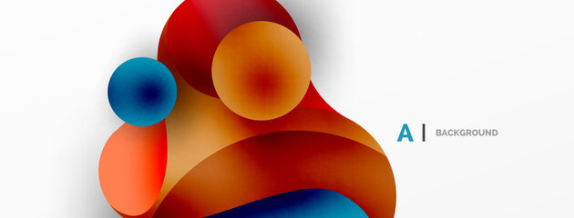 Geometric round shapes and circles abstract background. Wallpaper for concept of AI technology, blockchain, communication, 5G, science, business