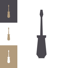 Screwdriver vector icon isolated on different background. Engineer work equipment and repair mechanic tool symbol for ui, mobile app, sign concept, infographic, web site design, logo 10 eps