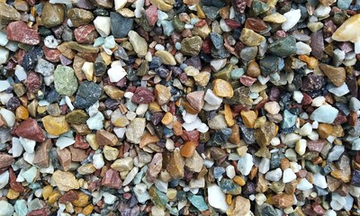 Abstract background with lot of various shape peeble stones. 