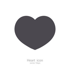 Vector heart black color isolated on background for love symbol, chat, valentines day sign, live stream video, social network like button. 10 eps