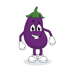 Cartoon eggplant vector art 