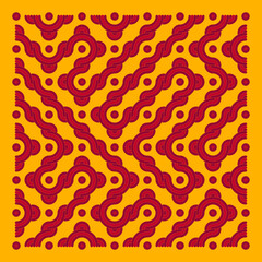 Color truchet tiling connections illustration