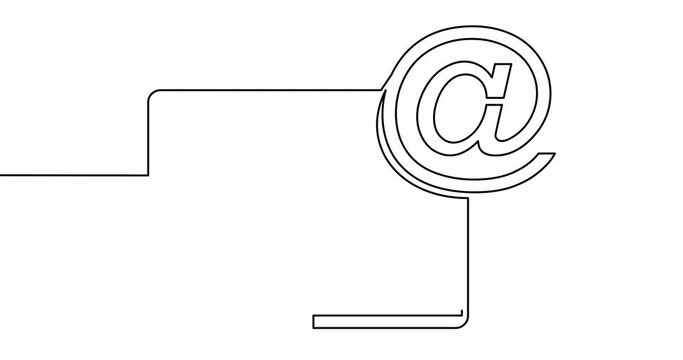 Self drawing line animation email envelope continuous line drawn concept video