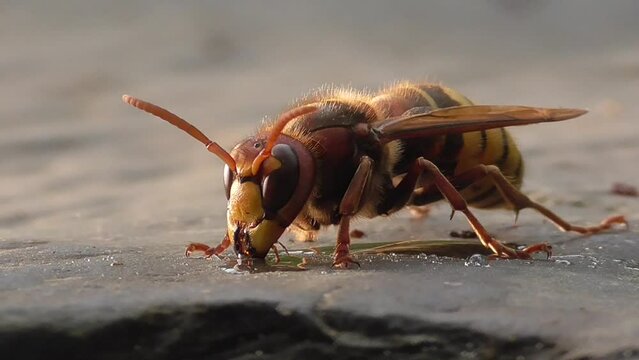Europ&auml;ische Hornisse (Vespa crabro) am Futterplatz