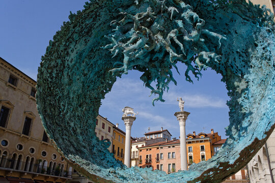 Les colonne romaine de la place centrale de Vicenza