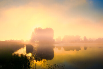 sunrise over the lake