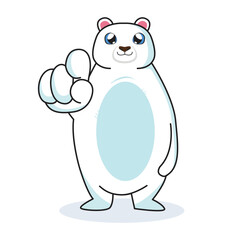 Pointing panda cartoon vector art