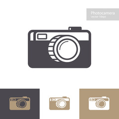 Vector photo camera icon set flat style isolated on background for photography logo, photostudio, photoalbum, photoschool, photoeducation, photolaboratory, food photo, wedding. 10 eps