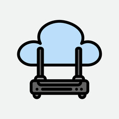 Router icon in filled line style about cloud computing, use for website mobile app presentation