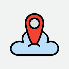Placeholder icon in filled line style about cloud computing, use for website mobile app presentation
