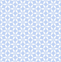 Abstract Blue Seamless Geometric Floral Pattern and Texture.