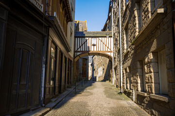 Fototapeta na wymiar Street in the city of Saint-Malo, Brittany, France