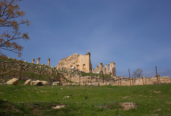 The ancient city of Jerash in the morning in February, Jordan