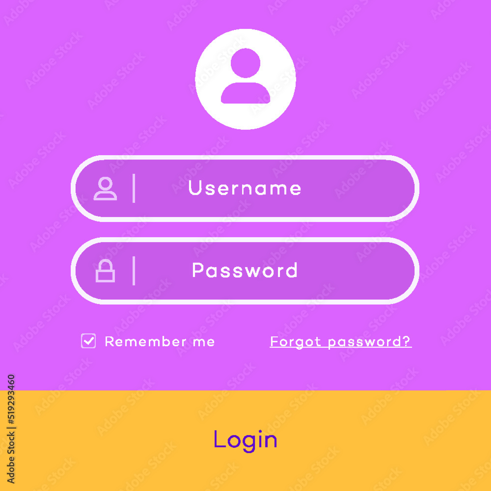 Canvas Prints login form page template flat style for online registration, app development, smartphone mockups, we