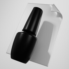 Fototapeta premium Favicon for a nail salon or studio website. Stylish bottle of gel polish. Premium materials. 3d rendering.