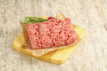 Raw beef minced meat for cooking