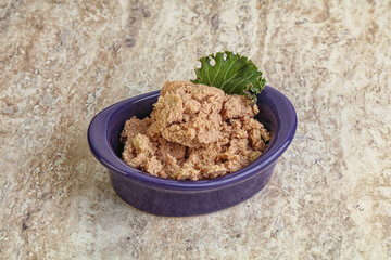 Liver pate in the bowl