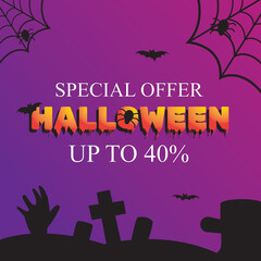 illustration banner of Halloween,
perfect for gift card, social media banner, etc