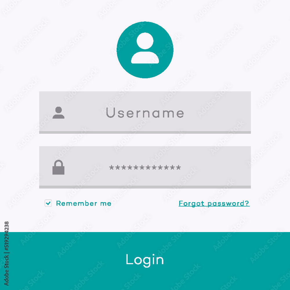 Poster login form page template minimal style for website ui elements, online registration, smartphone mock
