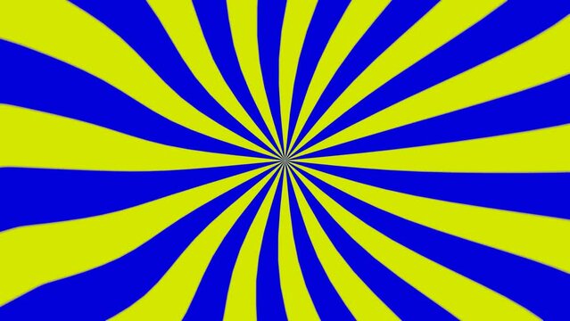 Spirale - Farbf&auml;cher - Strahlen blau gelb