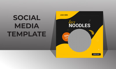 Social Media Post,Restaurant Food design, instagram post template, black background color