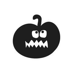 Halloween 2022 - October 31. A traditional holiday, the eve of All Saints Day, All Hallows Eve. Trick or treat. Vector illustration in hand-drawn doodle style. Pumpkin with its eyes and mouth cut out.