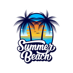 summer beach logo vector illustration