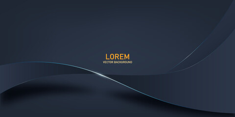 modern dark blue wave shapes background vector. luxury style