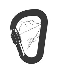 Climbing Carabiner vector illustration 