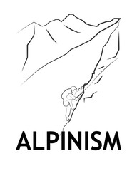 Alpinism logo climbing vector
