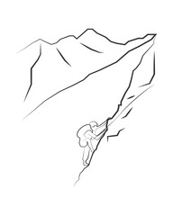 Rock climbing vector illustration