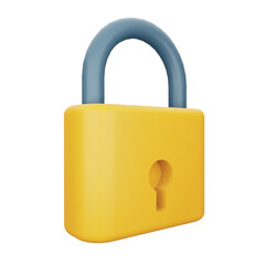 Lock security 3d rendering isometric icon.