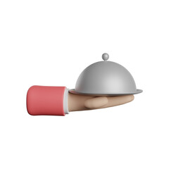 Food Tray Restaurant 3D Rendering Illustration