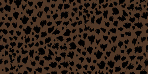 Leopard skin texture. Animal background. Seamless pattern for your design. Vector illustration