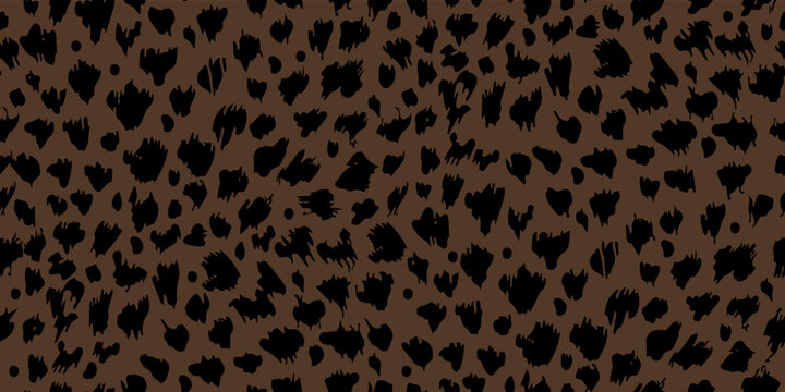 Leopard skin texture. Animal background. Seamless pattern for your design. Vector illustration