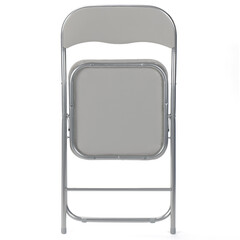 Basic gray folded chair isolated on white background.