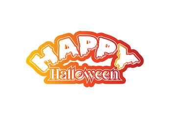 Happy Halloween logo, banner, t shirt design template