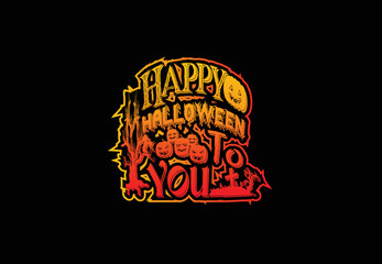 Happy Halloween logo, banner, t shirt design template