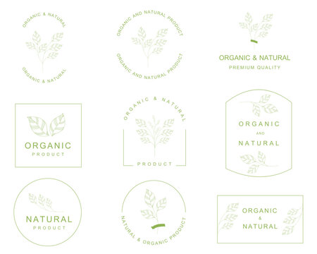 Organic food and natural product sign, organic products promotion for food and drink.