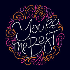 Lettering hand drawn  phrase postcard. Lettering motivation t-shirt design. 