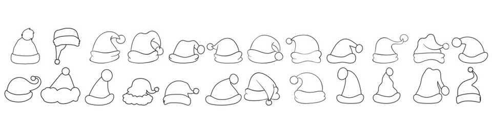 Santa hat icon vector set. Christmas illustration sign collection. new Year symbol.
