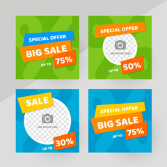 Social media promo sale template design layout