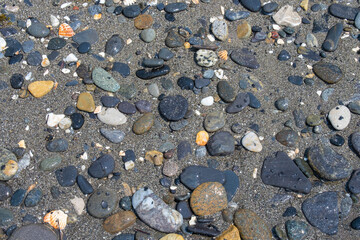 Background of small stones by the beach