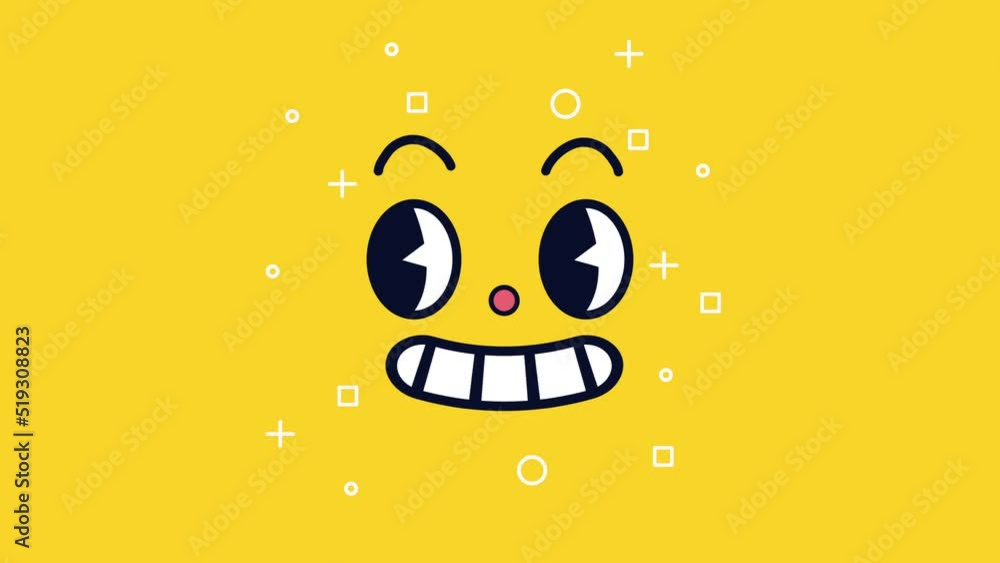 Sticker emoji yellow kawaii comic character animation